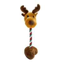 Échantillon gratuit Vente en gros Bas quantité minimale de commande Canne élan personnalisée Jouet en peluche pour animaux de compagnie Battement de coeur Jouet en peluche pour chien Nettoyage des dents pour Noël