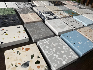 Carrelage en terrazzo de haute qualité à prix de gros, pierre de bordure de <span class=keywords><strong>piscine</strong></span>, carrelage d'<span class=keywords><strong>escalier</strong></span> en terrazzo, carrelage en terrazzo beige classique - Product Image 4