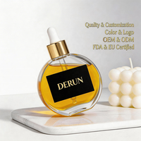 Bouteilles en verre transparentes, plates et rondes, vides, pour huiles essentielles, parfums, huiles capillaires, avec compte-gouttes, 50 ml, 60 ml, 100 ml