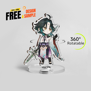 Ornements de bureau personnalisés en acrylique transparent rotatifs, personnages de dessins animés humanoïdes, cadeaux promotionnels - Product Image 1