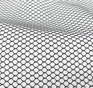 Width 155 cm wholesale Non stretchy hexagonal mesh Fabric Polyester knitting net fabric For Tents Handbags