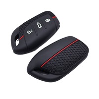 Étui et coque de clé de voiture en silicone RYHX léger à 3 boutons, motif nid d'abeille, pour MG Linghang & Roewe I5