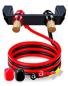 Kit de poste de salto de batería, Cable y soporte de montaje, Kit de reubicación de terminales, herramienta de carga impermeable para UTV ATV, automóviles y camiones