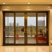 Porte coulissante en aluminium à isolation thermique, insonorisée, double vitrage, pour patios, adaptée aux climats froids et aux maisons résidentielles
