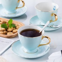 Service à thé de luxe moderne 80 ml, ensemble multicolore, tasse à café en céramique peinte à la main, personnalisable, durable