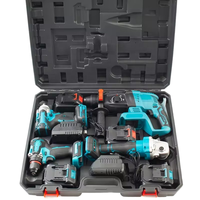 Kit combiné d'outils électriques sans fil au lithium-ion 20V 6.0-Ah, comprenant une faucille et une pioche, emballé dans un coffret rigide
