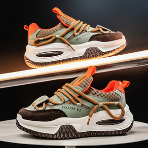 Zapatos Deportivos Casuales de Moda para Hombre, Transpirables, Antideslizantes, con Parte Superior de PU Flexible, Cierre con Cordones y Suela de Goma para Todas las Temporadas - Product Image 5