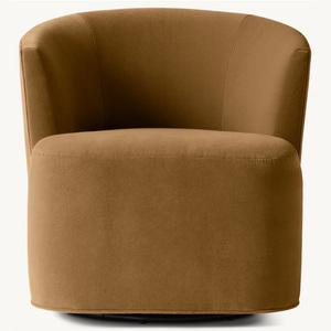 Fauteuil de salon en cuir véritable de style américain Rhoohill, fauteuil pivotant moderne pour chambre à coucher, fauteuil de détente - Product Image 3