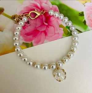 Accesorios para Perros y Gatos, Joyería para Mascotas, Collar Personalizado con Perlas para Perros y Gatos, Collar con Perla en una Concha, Perlas Blancas o Color Marfil - Product Image 3