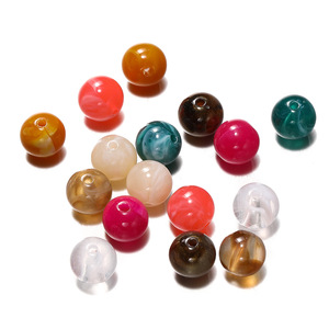 Perles rondes en acrylique 10 mm, perles en vrac pour la fabrication de bijoux, accessoires DIY, vente en gros - Product Image 2