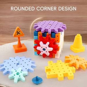 Bloque de construcción de engranajes de ingeniería diy para niños, bloque de engranajes de educación científica, juego de paraíso ensamblado - Product Image 6
