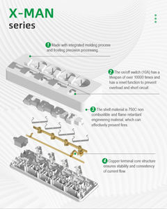 Portable 4 Outlet <b>Extension</b> <b>Socket</b> 2m Cord Surge Protector Power Strip with Switch - Product Image 4