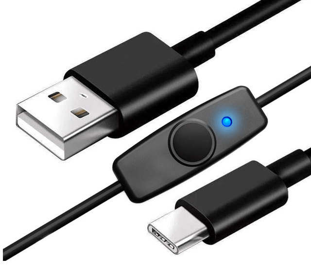 USB to Type-c Data Cable Mobile Phone Charger Cable with Switch with Light Type-c Data Cable