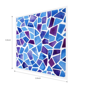 Vetro Look blu auto adesivo piastrelle per il bagno impermeabile mattonelle da parete <span class=keywords><strong>adesivi</strong></span> - Product Image 2