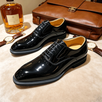 Herren Lackleder Oxford-Schuhe mit eckiger Zehenpartie, bequem, weich, schwarz, hochglänzend, formelle Anzugschuhe für Smoking, Hochzeit, Büro, Neu 2026