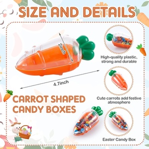 Boîte à bonbons en forme de carotte personnalisée en plastique avec logo personnalisé, cadeau de Pâques, mini boîte à carottes, conteneur à carottes, garnitures de panier de Pâques en une seule étape - Product Image 2