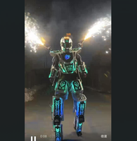 2024 nouveau à venir fort aluminium boîte de nuit en plastique échasses marcheur Robot lumière LED Costume accessoires de salle de bal