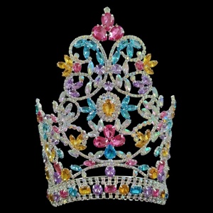 4 Inches <strong>Customizable</strong> Princess Tiara Queen Beauty <strong>Crown</strong> Colorful Comb Rhinestone Crystal Pageant <strong>Crowns</strong> - Product Image 3