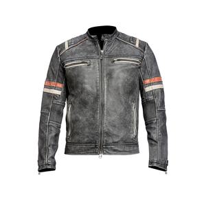 Men-<b>Vintage</b> Breathable Motorcycle Retro-Moto Biker Riding Genuine Leather Distressed-Fashion <b>Jackets</b> - Product Image 1