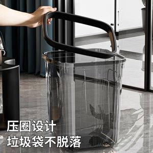 Transparent Trash Can - Large Capacity, Collapsible Lid, Paper Basket - Premium Plastic Storage <b>Bin</b> for Home, and Kitchen - Product Image 4