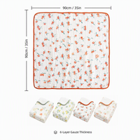 Couverture d'emmaillotage personnalisée en mousseline de coton bambou 100% tricotée, fine, blanche, à motifs de dessins animés, toutes saisons, pour nouveau-né, idéale pour la salle d'accouchement
