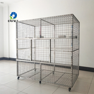 EUR VET <span class=keywords><strong>Prix</strong></span> d'usine Cage en fil d'acier inoxydable pour chat, chien, oiseau, perroquet Cage vétérinaire pour animaux de compagnie avec roues - Product Image 4
