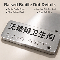 Plaques de signalisation tactile en braille en acier inoxydable personnalisables – Panneaux de guidage public en relief pour espaces communautaires et services