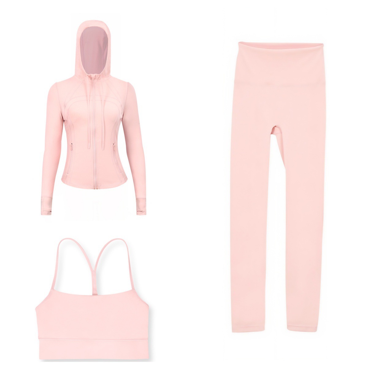 New Zipper Leggings Fitness Yoga Clothes Set LULU High Strength Workout Wear Women Gym 3 Piece Set Yoga Sports Jumpsuit