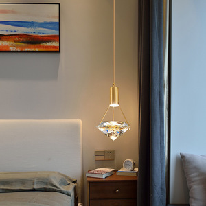 Pendant Light Round Gold LED <b>E26</b> Single Head Chandelier For Kitchen Bar Counter Modern Minimalist Nordic Style Lighting Fixture - Product Image 3