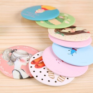 <b>Compact</b> Mirror Round Portable <b>Makeup</b> Touch Up Mirror Cartoon Design For Students And Girls - Product Image 3