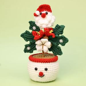 Trending Handmade <b>Christmas</b> Crocheted Plush Hanging Planters Santa Claus <b>Flower</b> Pots Modern <b>Artificial</b> <b>Flower</b> Bouquets Desktop - Product Image 2
