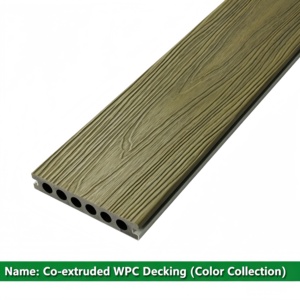 Terrasse en composite bois-plastique co-extrudé contemporain - Terrasse extérieure imperméable et ignifuge avec surface à grain de bois - Product Image 1