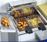 Friteuse verticale professionnelle Ruihong 380V 15Kw 70L pour donuts, en acier inoxydable épais, avec minuterie numérique pour la fonte de l'huile