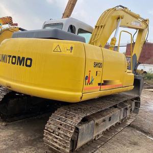 Excavadora Usada SH120 de China, Amarilla, Montada sobre Orugas, Equipo de Construcción Pesada, Motor Cummins, Bomba de 12 Toneladas, Caja de Cambios - Product Image 1
