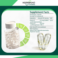Vitamines D3+K2 favorisant la santé osseuse, huile en capsule HPMC/gélule molle, certifié Halal, fabricant OEM, certifié GMP