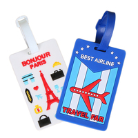 Étiquettes de bagages personnalisées en silicone souple et PVC avec logo de carte d'embarquement pour valises et cartes d'embarquement