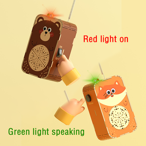 Walkie-talkie DIY de <span class=keywords><strong>madera</strong></span> para niños, tablero de walkie-talkie de dibujos animados bonitos, juguetes de aprendizaje de exploración científica educativa - Product Image 5