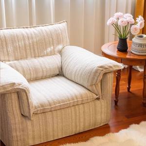 Sofá Individual Estilo Soufflé, Lino y Algodón, Funda Extraíble y Lavable, Ideal para Salas de Estar Pequeñas y Apartamentos - Product Image 4