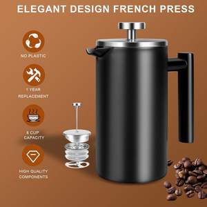 Custom Logo Classical 34 oz Stainless Steel Double Wall Insulated Coffee Maker <b>French</b> <b>Press</b> with Ladle - Product Image 2