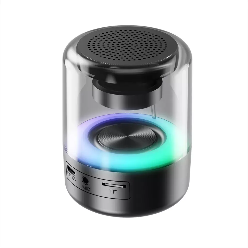 TWS Outdoor Speaker Mp3 Audio Products 3D Stereo Surround LED Colorful Mini Portable Wireless Bluetooth Speakers