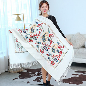 Ladies Soft <strong>Pashmina</strong> Shawls Winter Warm Women <strong>Paisley</strong> Embroidered Cashmere <strong>Scarves</strong> With Tassel - Product Image 2