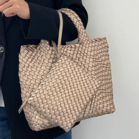 Sac fourre-tout pliable tissé à la main au design polyvalent et original, grande capacité, pour usage quotidien féminin
