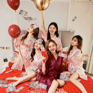 Bridal Shower Party <strong>Wedding</strong> Morning Robe Decoration Kimono <strong>Dress</strong> Lingerie Bride Bridesmaid Sleepwear <strong>Mother's</strong> <strong>Groom</strong> Gown - Product Image 4