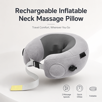 Masseur de cou Shiatsu gonflable pliable, rechargeable par USB 2000 mAh, pétrissage à 2 vitesses, arrêt automatique 15 min, pour la maison et les voyages, OEM ODM