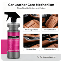 Spray d'entretien pour cuir intérieur de voiture 500ml, nettoyant nourrissant et polissant pour sièges, tableau de bord, volant et garnitures