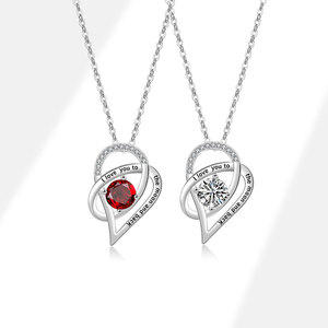 Collana Regalo di Lusso 'I Love You to the Moon and Back' con Zirconi Aaa a Forma di Cuore per Donna - Product Image 1