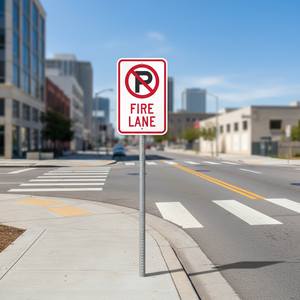 Panneau de signalisation routière en aluminium durable « Interdiction de stationnement » avec feuille réfléchissante – Signalisation de sécurité robuste pour routes et parkings - Product Image 6