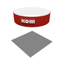 Bannière de plafond ronde pliable en aluminium de 20 pieds, sans outil, portable, pour exposition commerciale