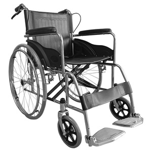 Fauteuil roulant pliant avec cadre en acier épaissi, manuel, avec frein en U, pour personnes âgées et adultes handicapés, rangement pratique - Product Image 3