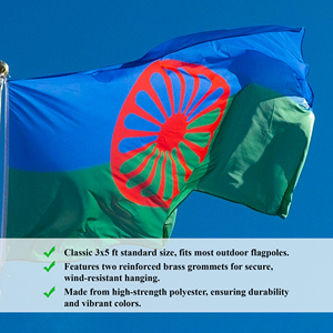 <span class=keywords><strong>Bandera</strong></span> <span class=keywords><strong>Romani</strong></span> de 3x5 pies, <span class=keywords><strong>Bandera</strong></span> Nacional de Poliéster para Exteriores con Ojales de Latón, Impresión Personalizada para Eventos, Escuelas y Uso Gubernamental - Product Image 4